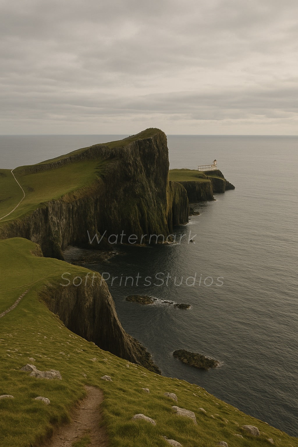 Dramatic cliffside wall art print of Scotland’s rugged coast