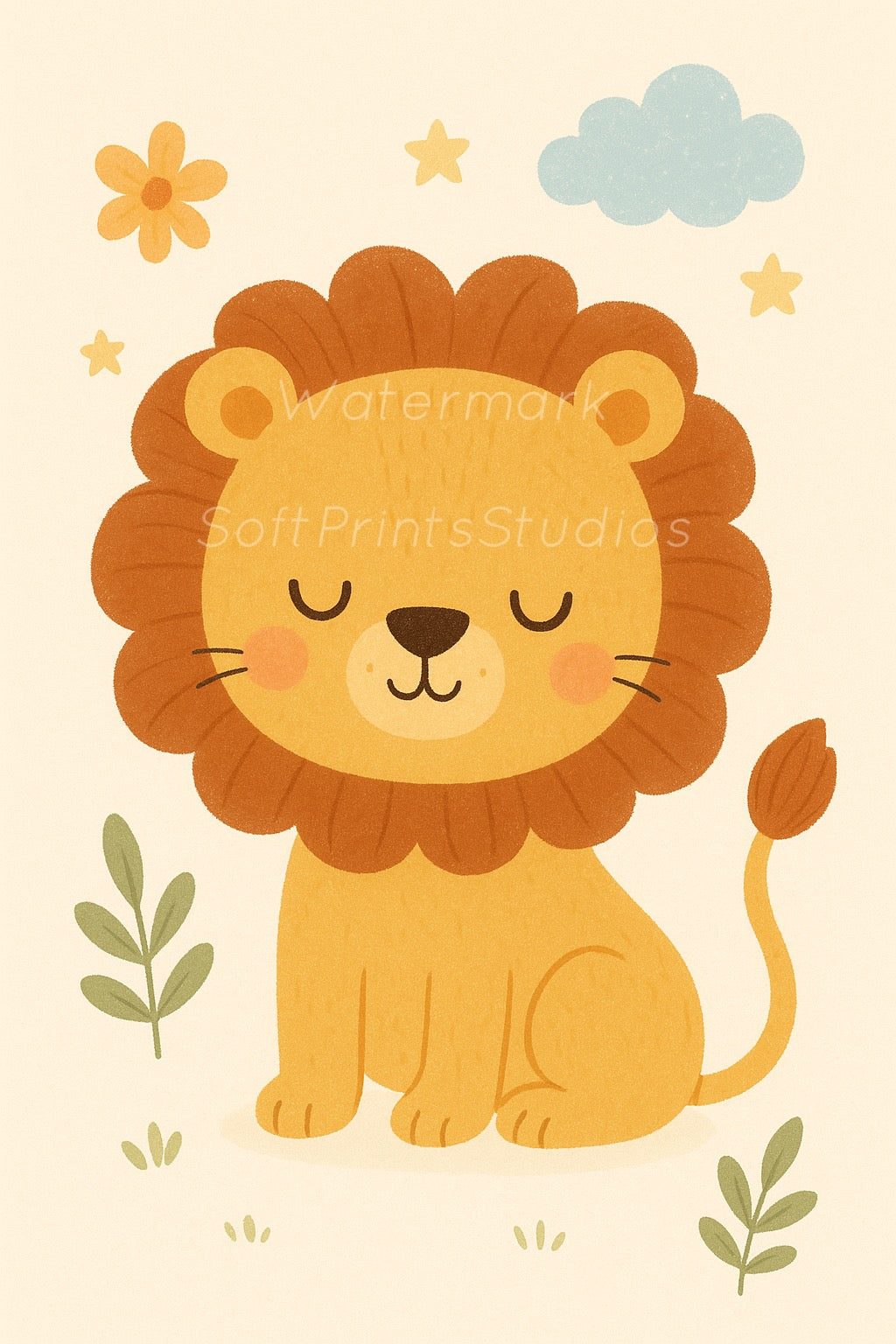 Lion nursery wall art
