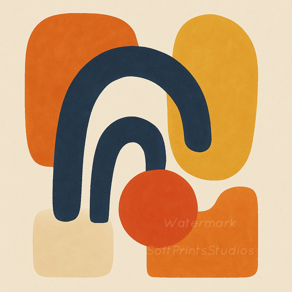 Mid-century modern abstract wall art