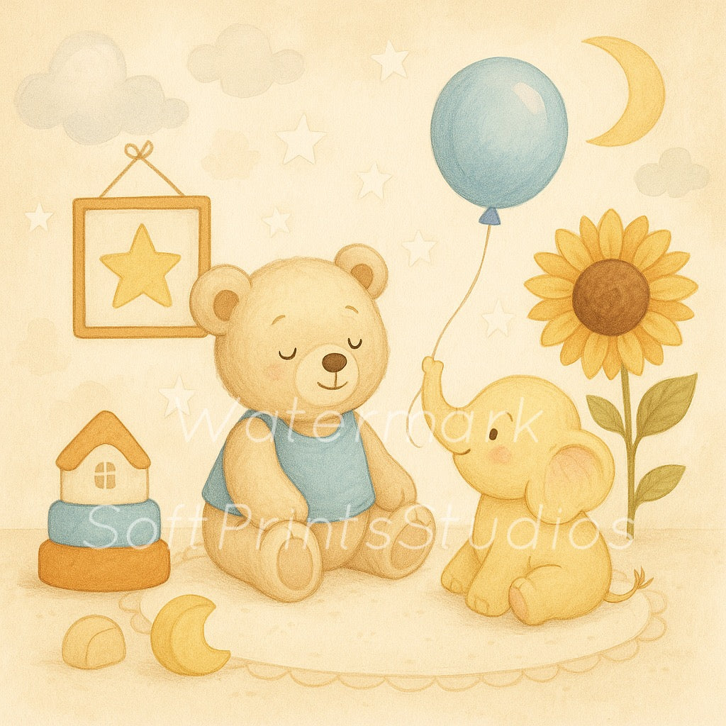 Nursery teddy bear wall art