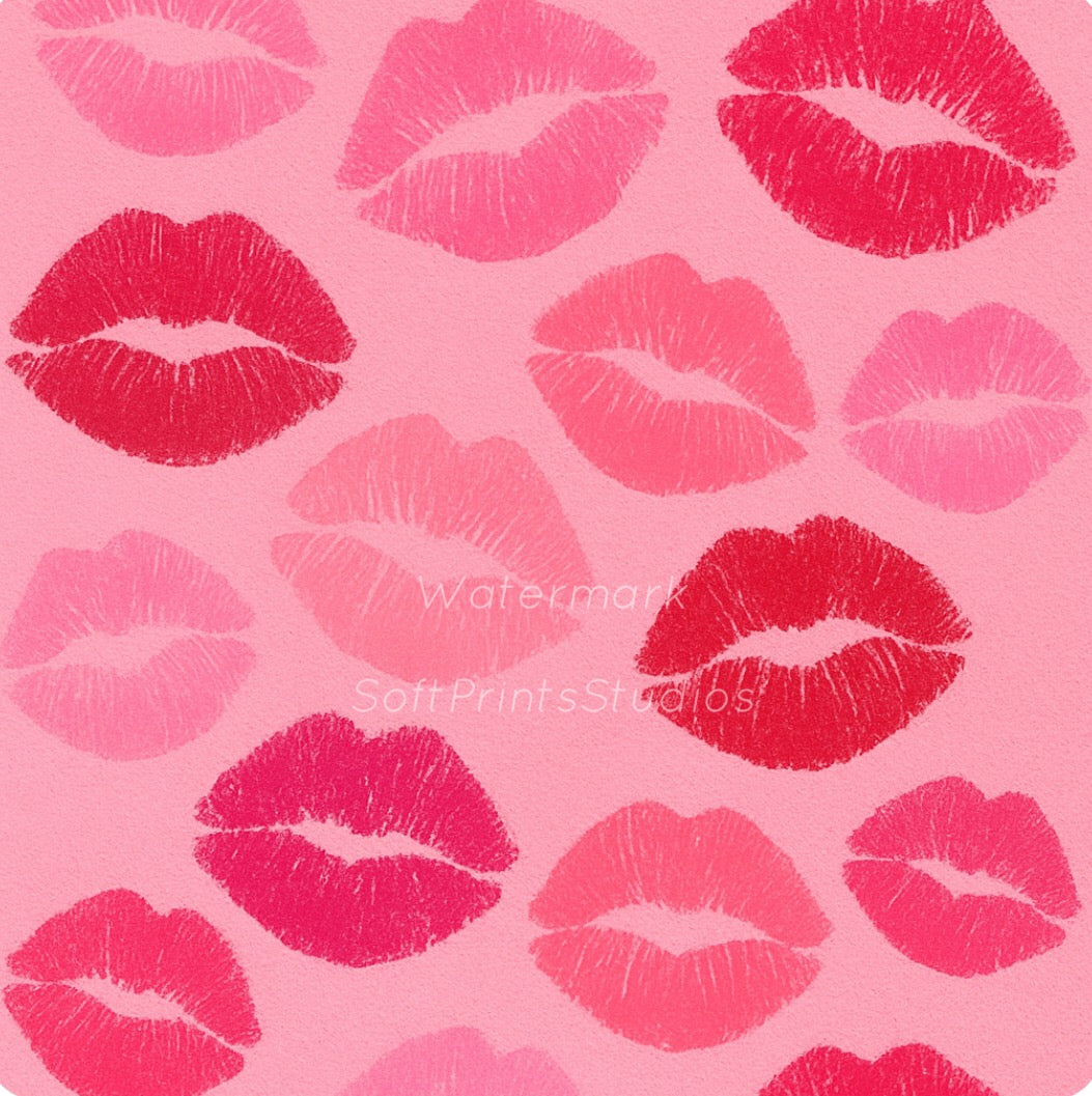 Lipstick kiss mark wall art