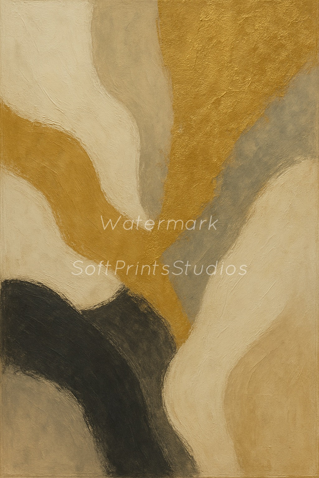 Modern Black and Gold abstract wall art