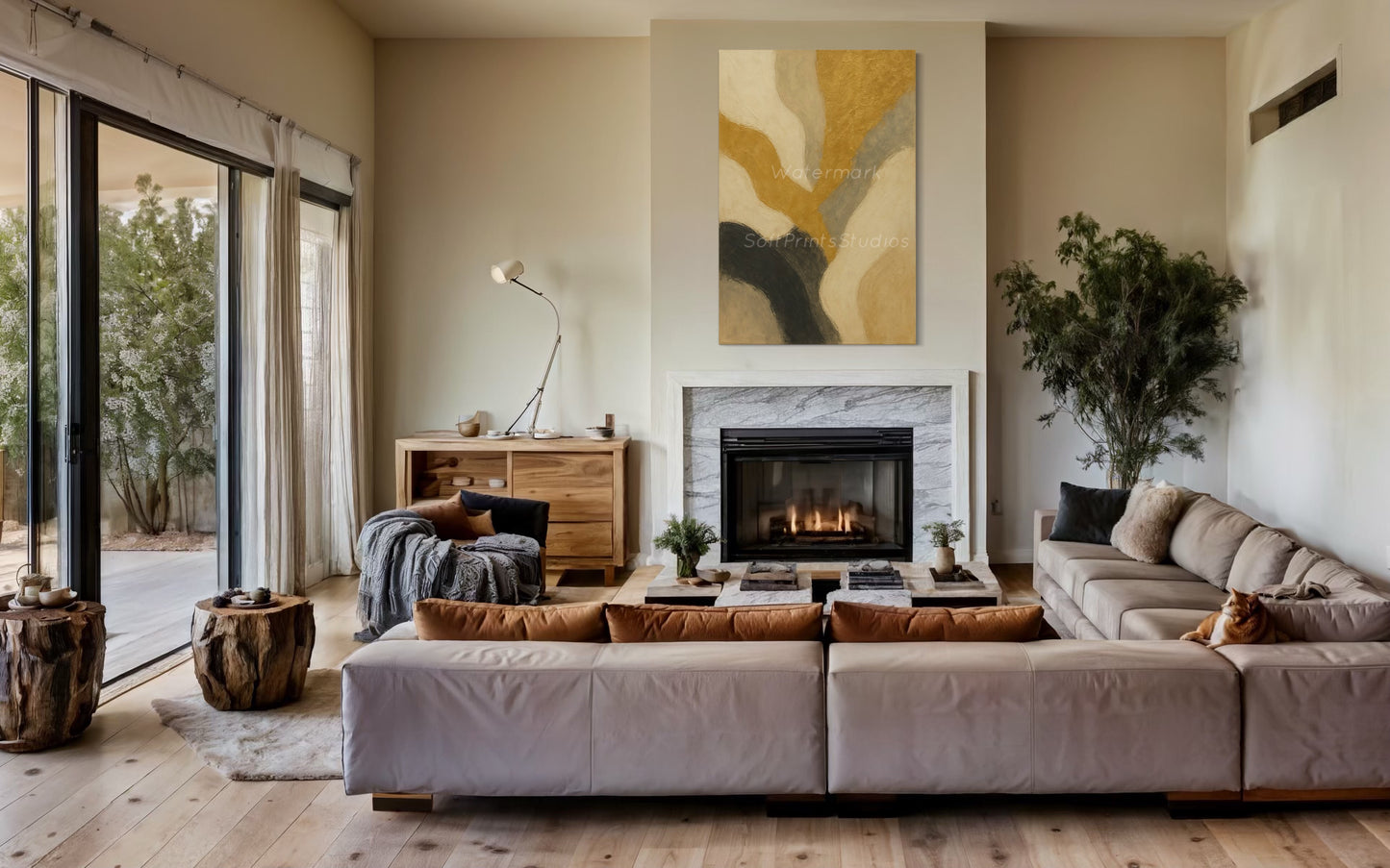 Modern Black and Gold abstract wall art