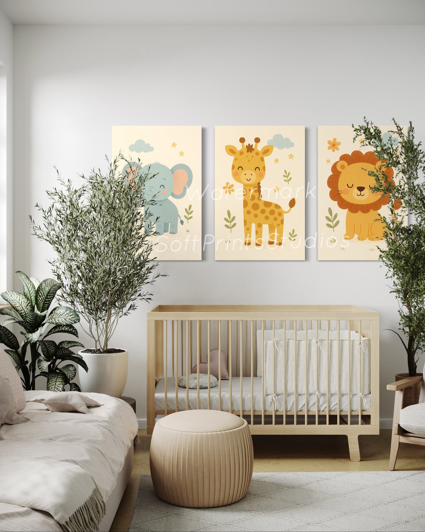 Baby giraffe nursery wall art