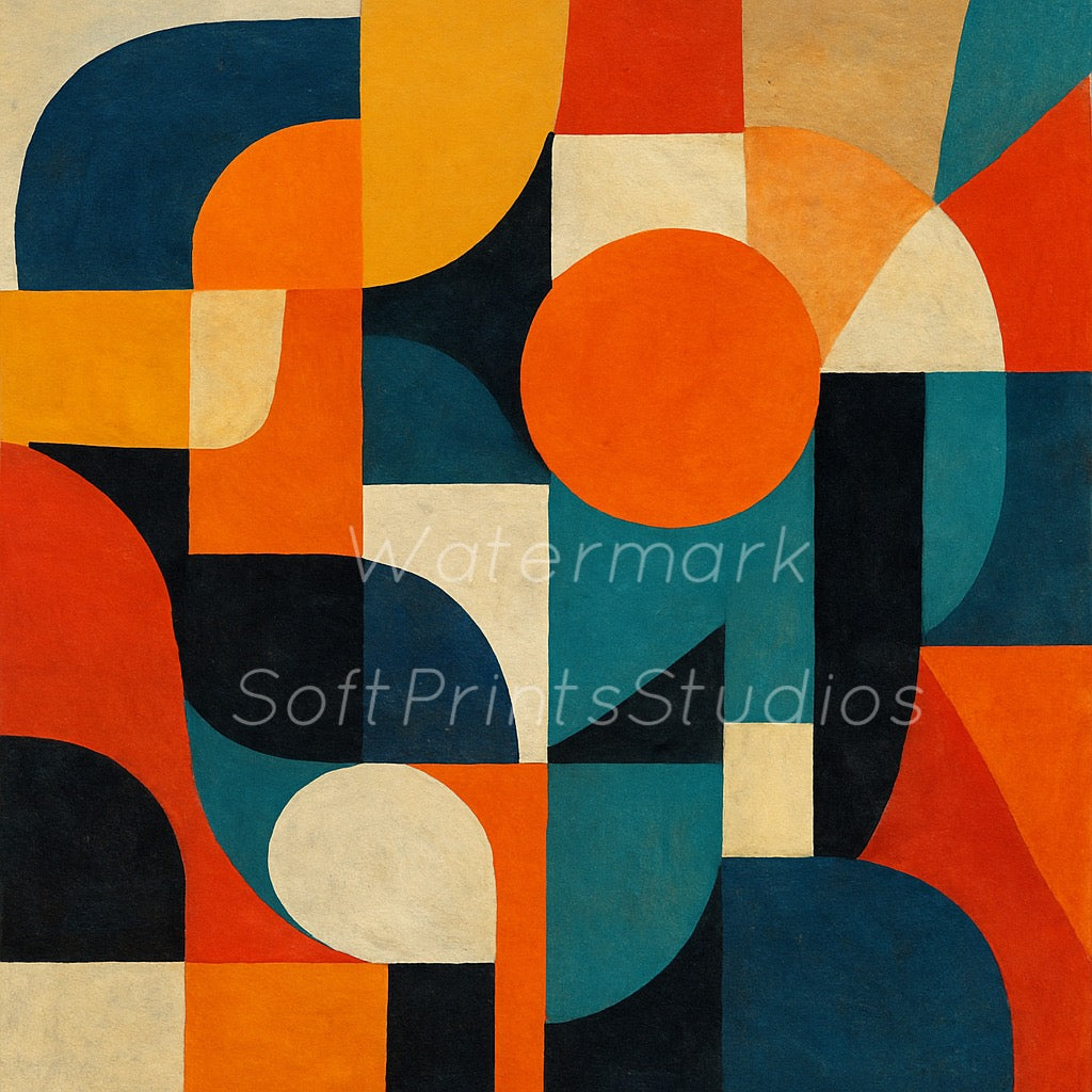 Geometric abstract wall art