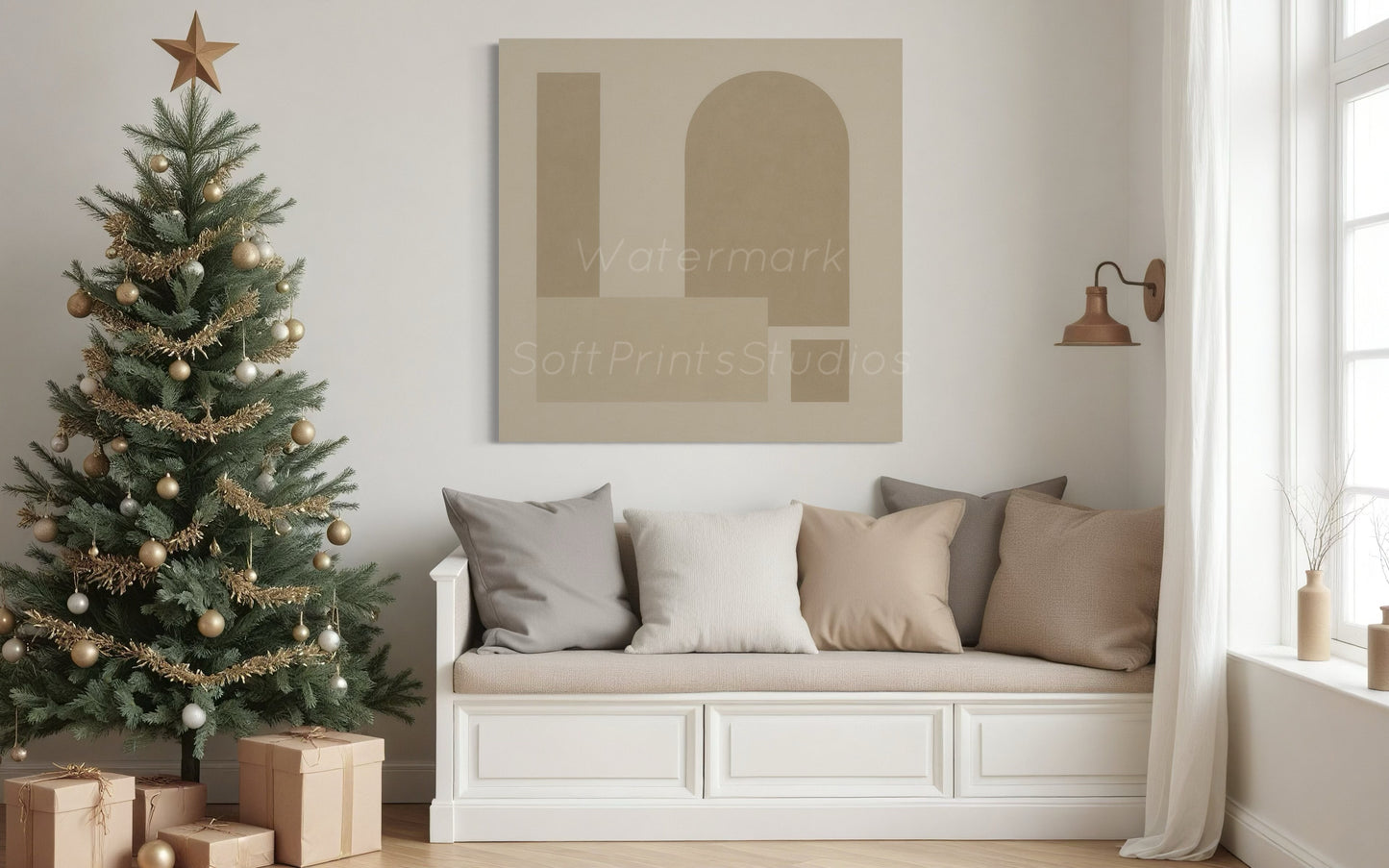 Minimalist geometric style wall art