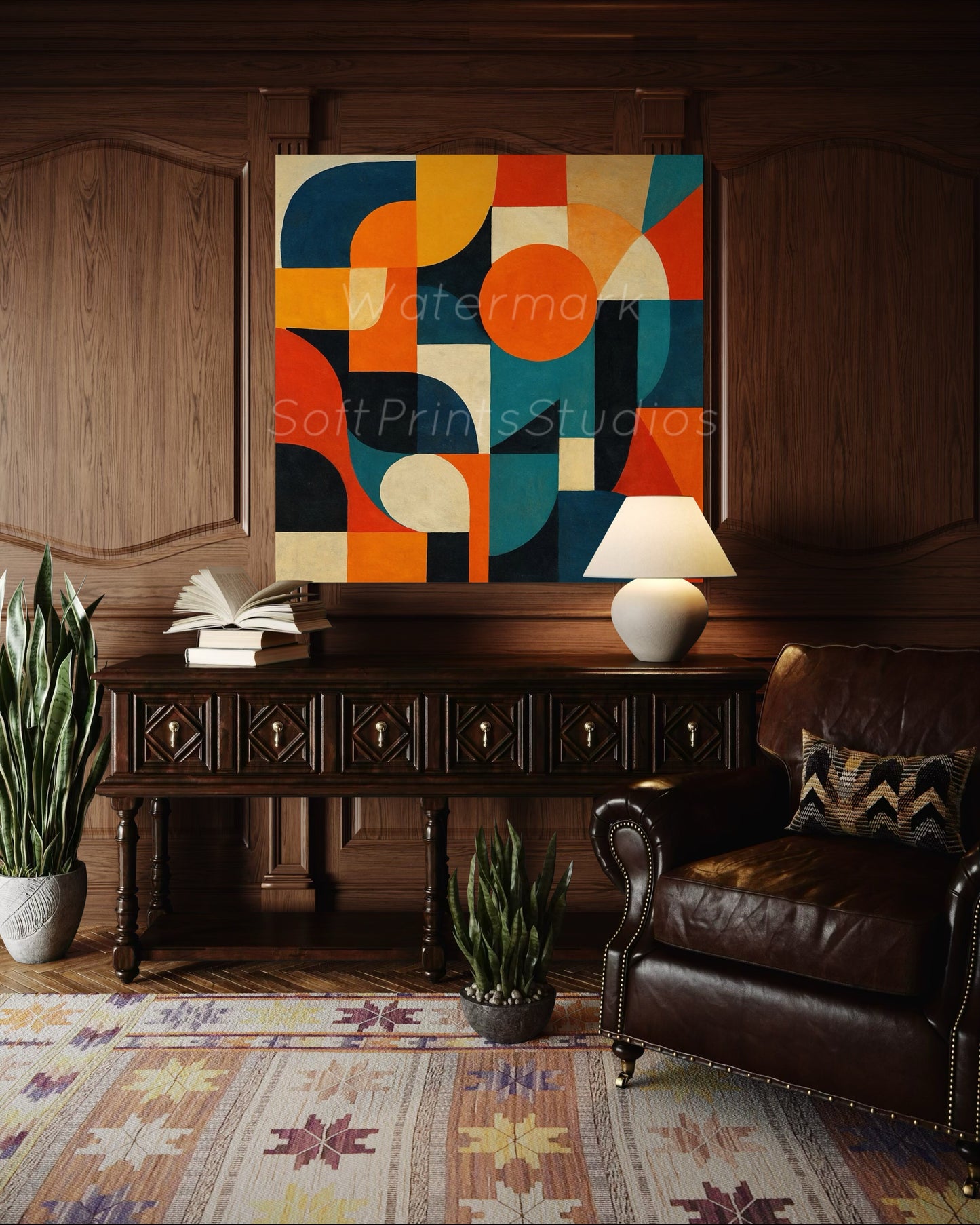 Geometric abstract wall art