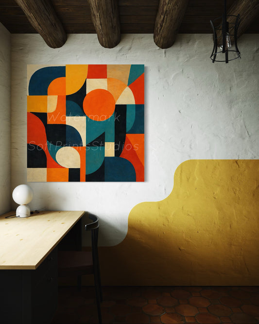 Geometric abstract wall art