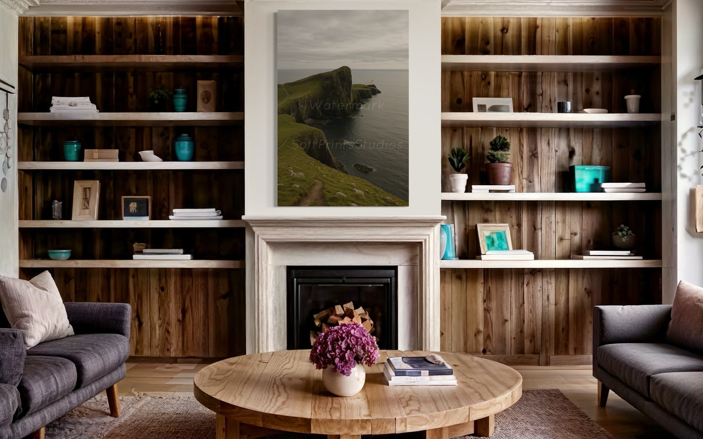 Dramatic cliffside wall art print of Scotland’s rugged coast