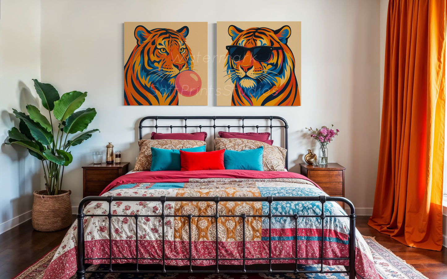 Pop art tiger wall art