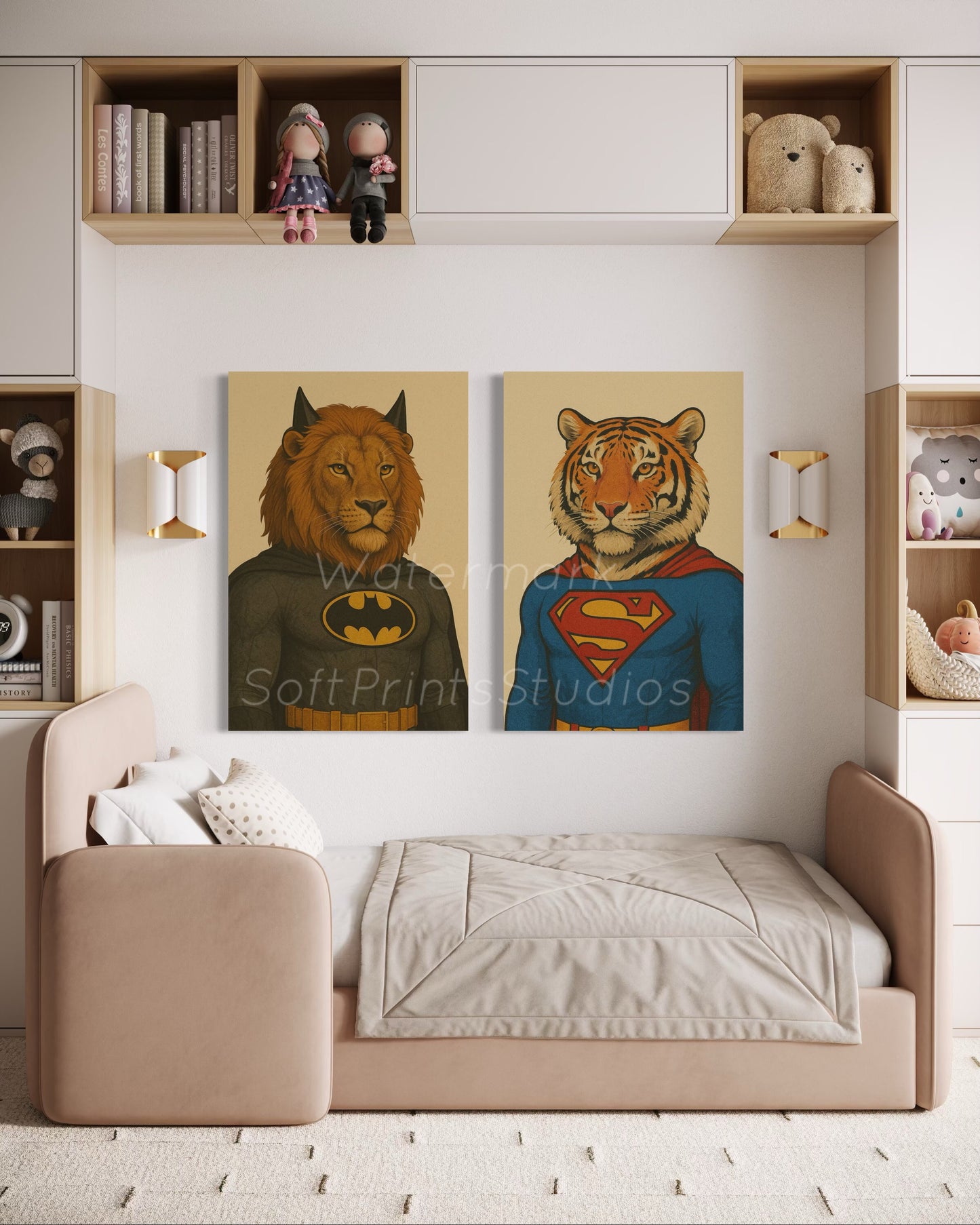 Superhero Tiger comic print