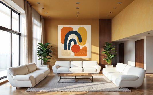 Mid-century modern abstract wall art