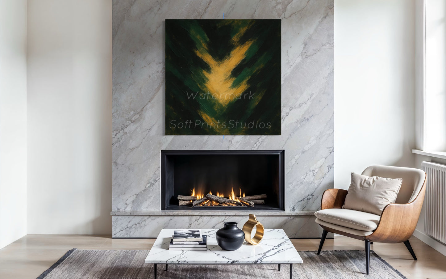 Moody abstract brushstroke Wall art