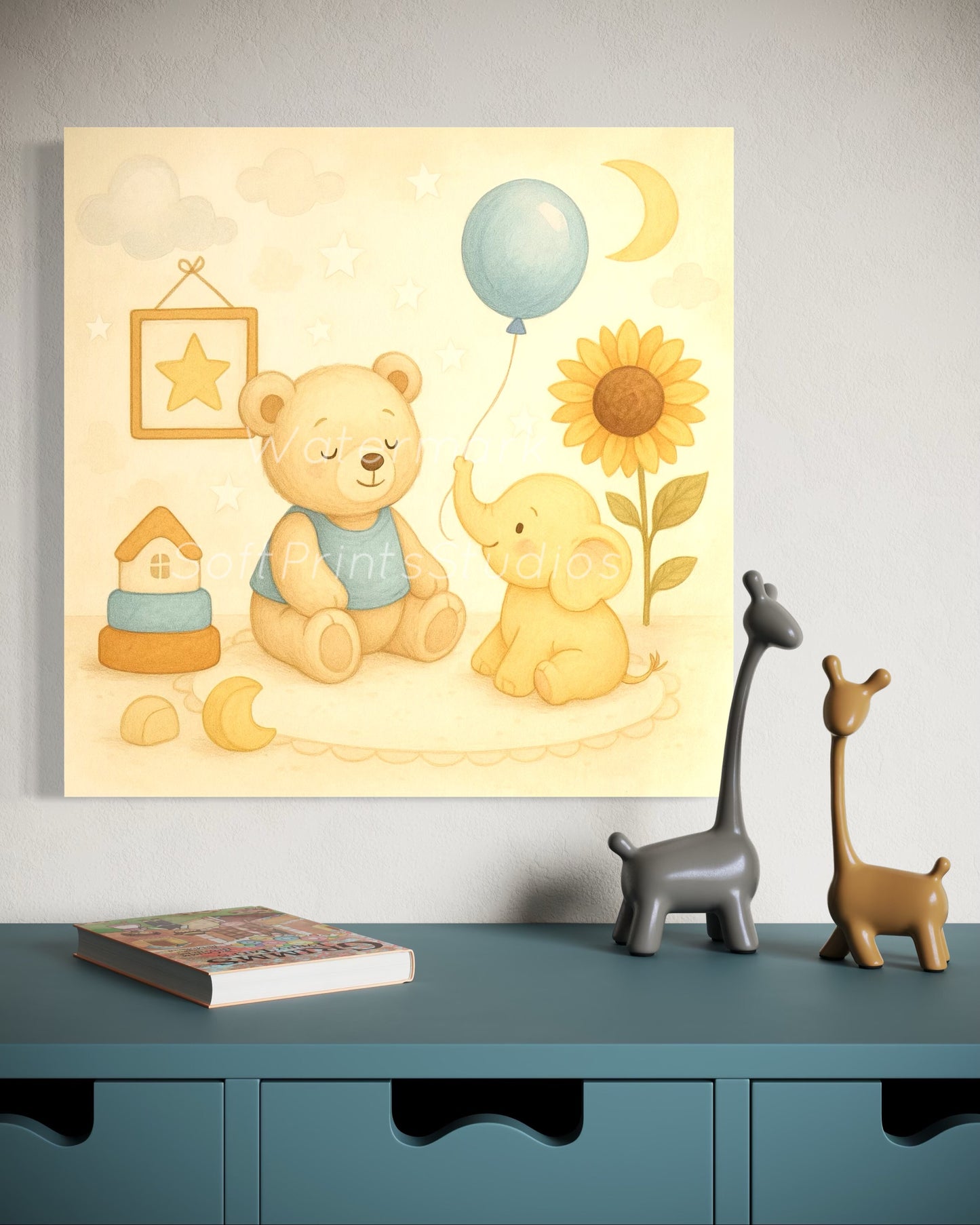 Nursery teddy bear wall art