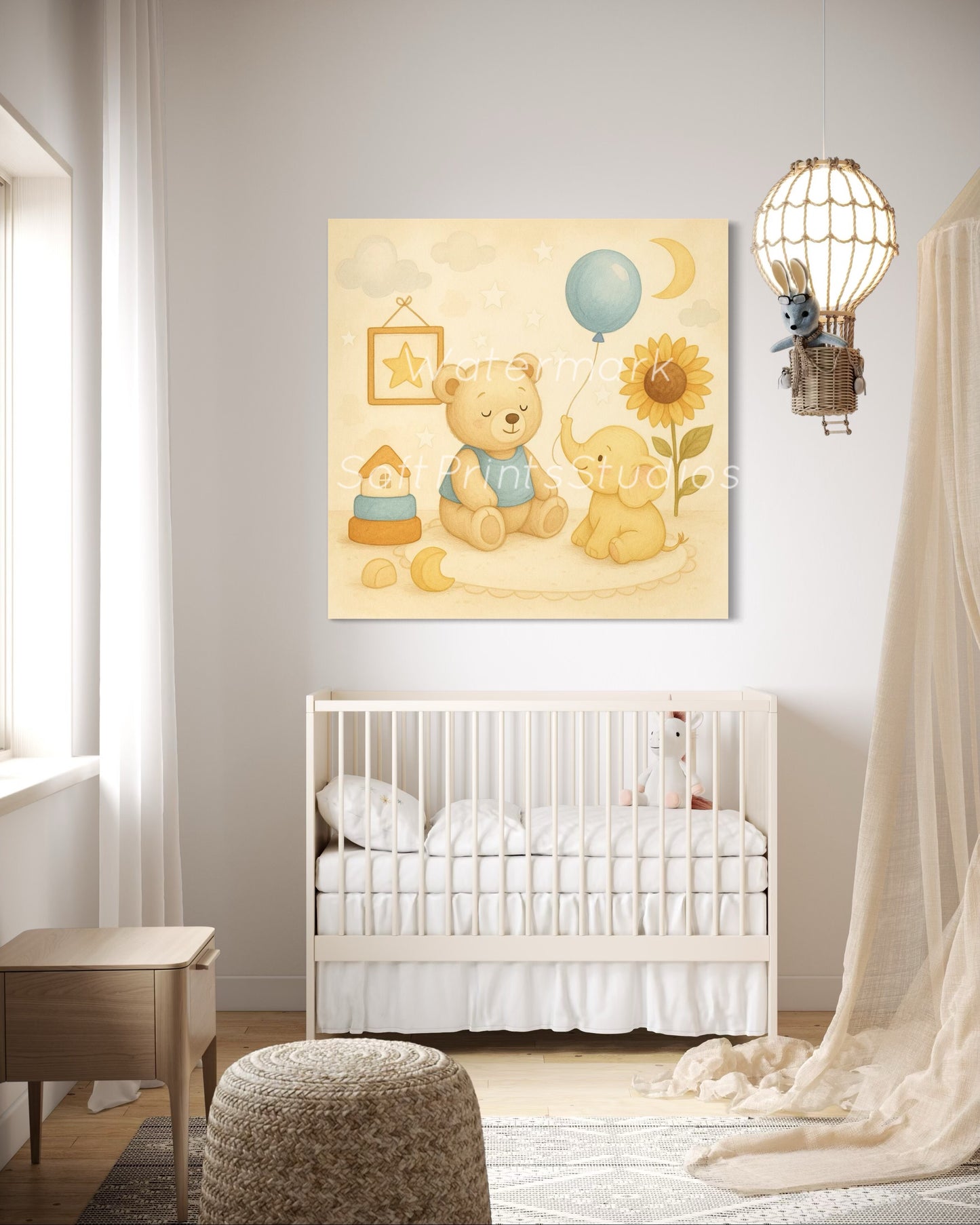 Nursery teddy bear wall art