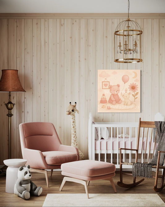 Nursery teddy bear bunny Wall art