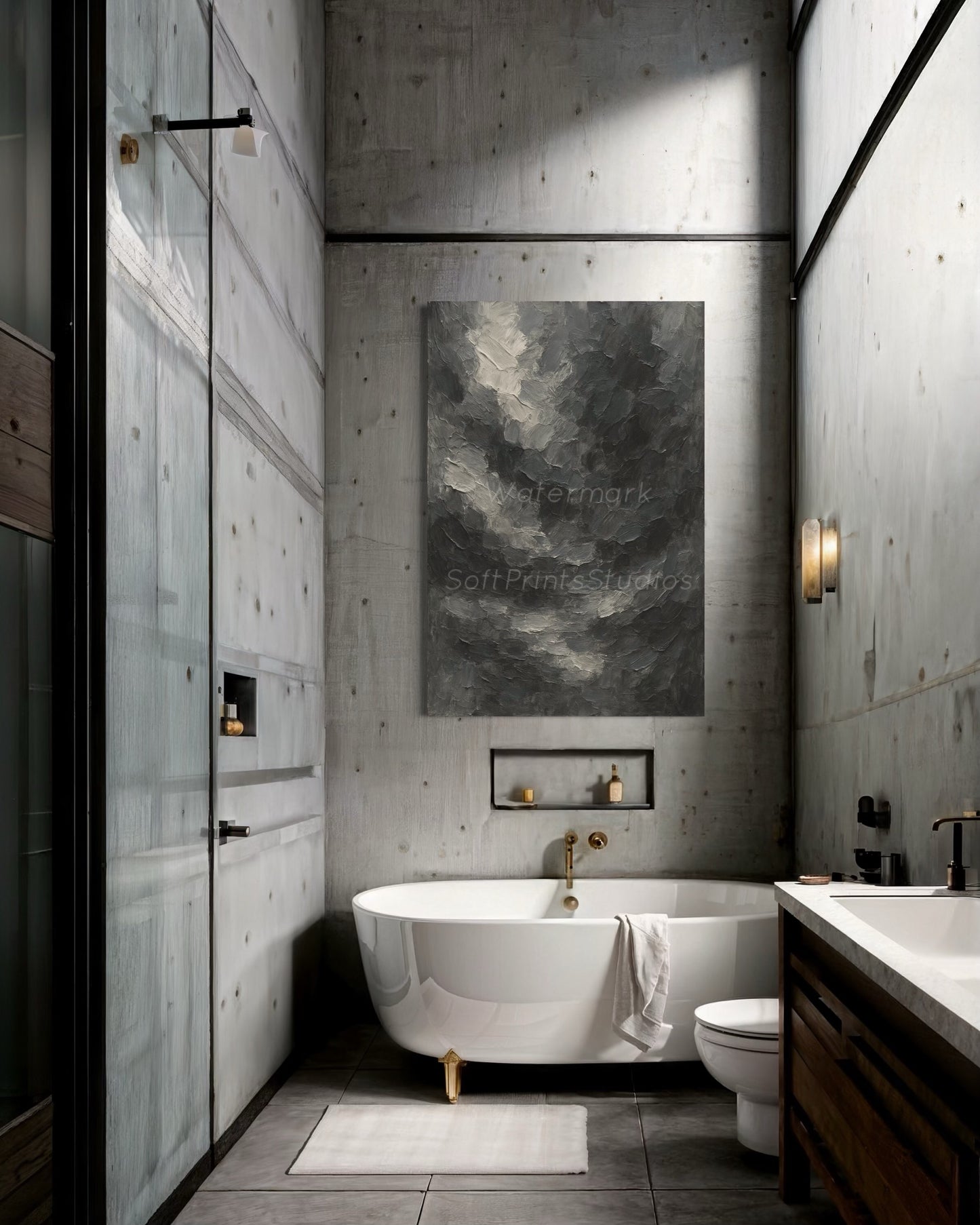 Dark Gray textured painting