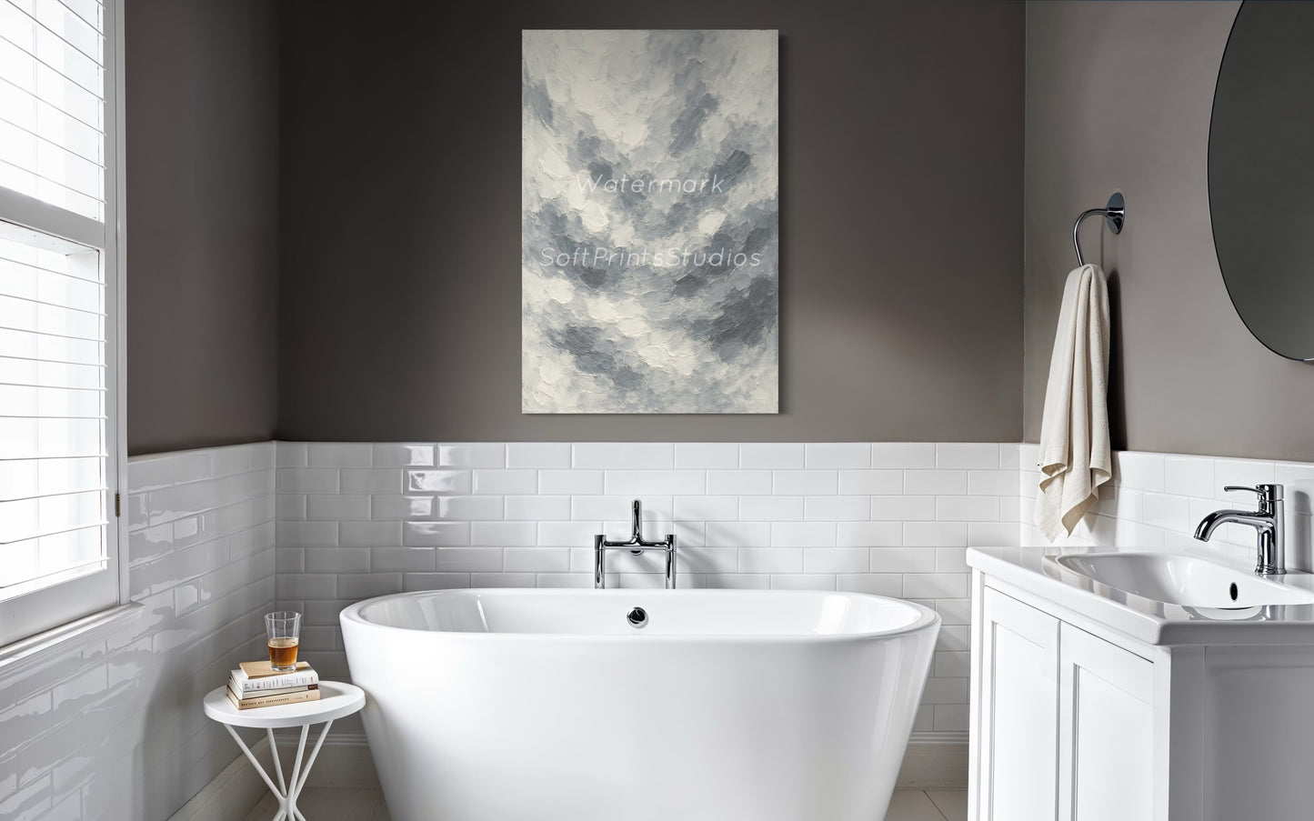 Light gray textured art