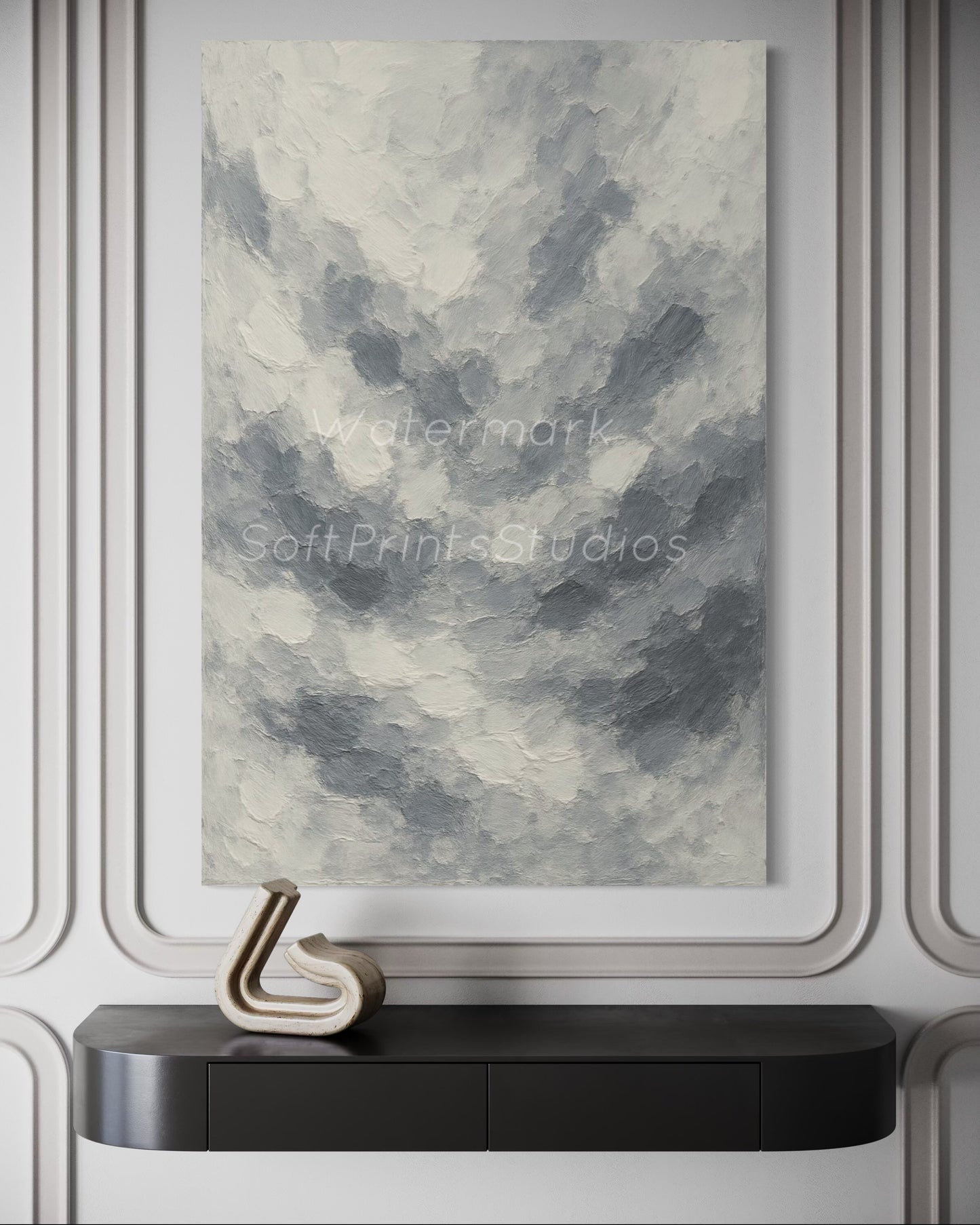 Light gray textured art