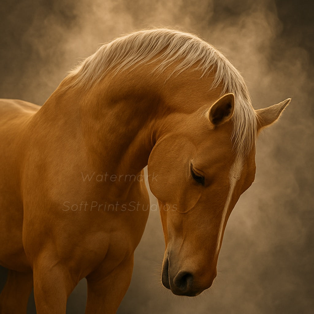 Palomino horse portrait