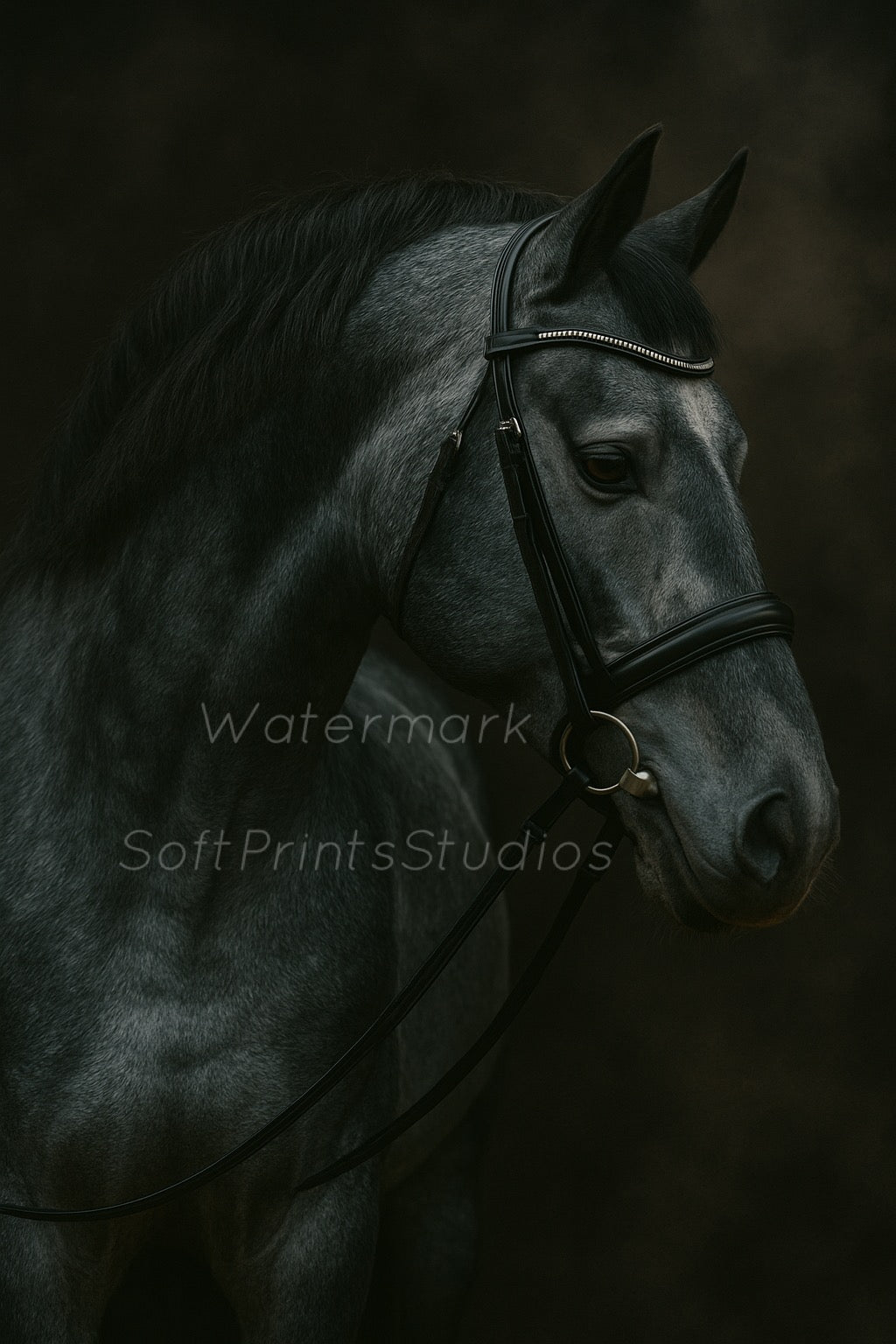 Blue Roan Horse Portrait