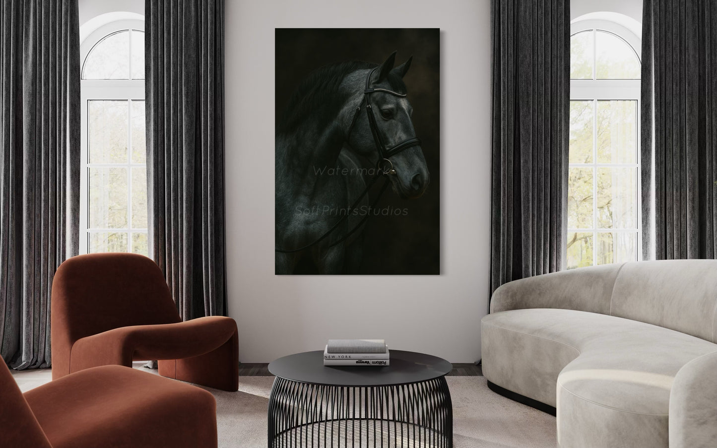 Blue Roan Horse Portrait