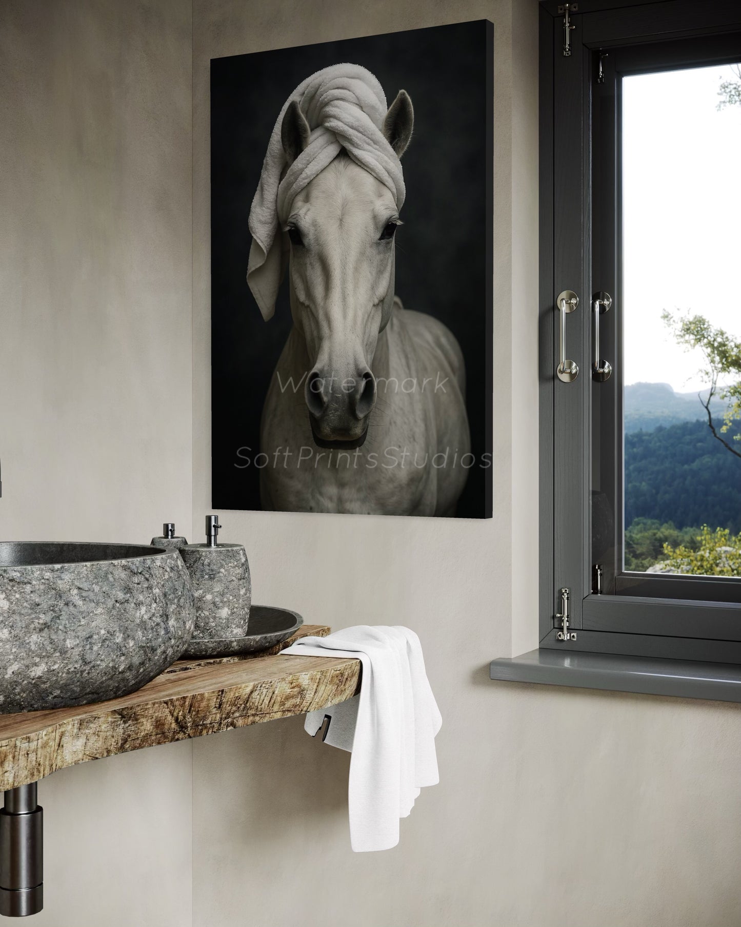 Fun bath Horse Portrait