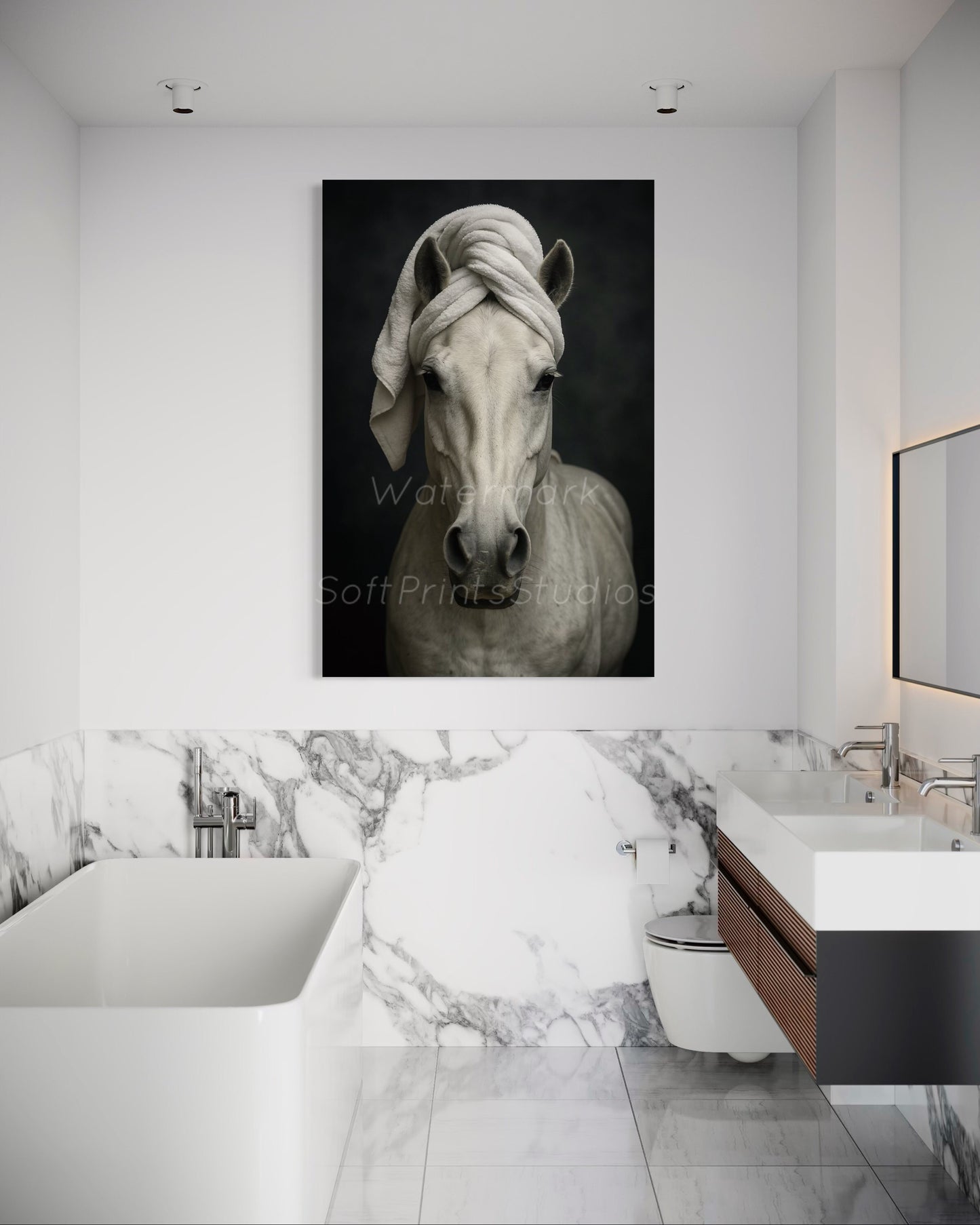 Fun bath Horse Portrait