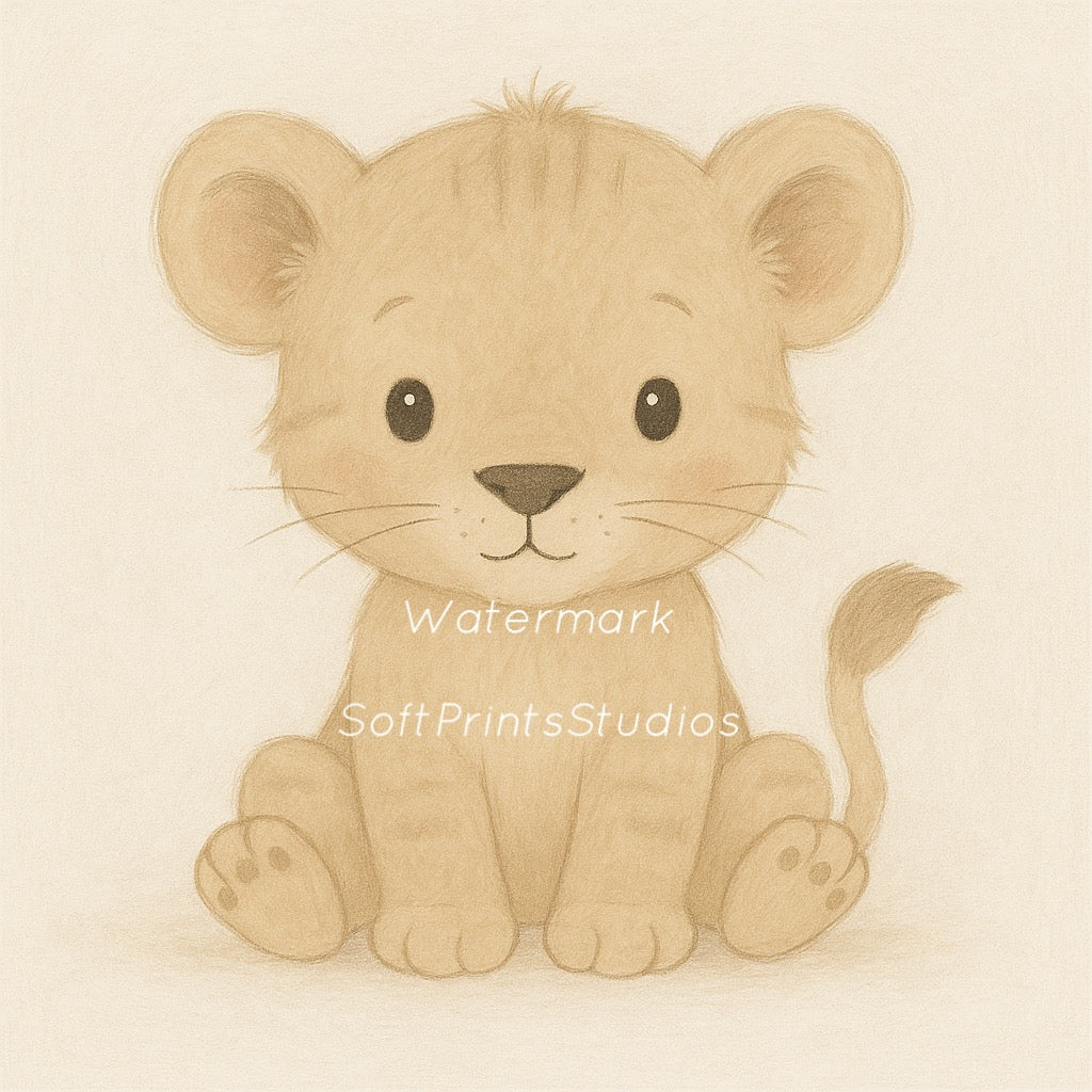 Lion cub nursery wall art