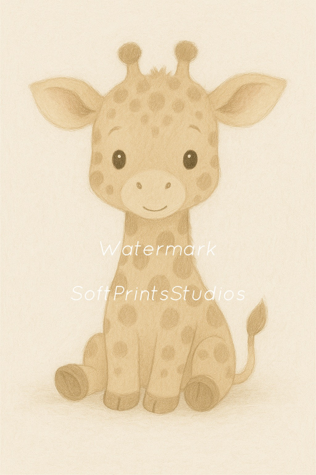 Baby giraffe nursery wall art