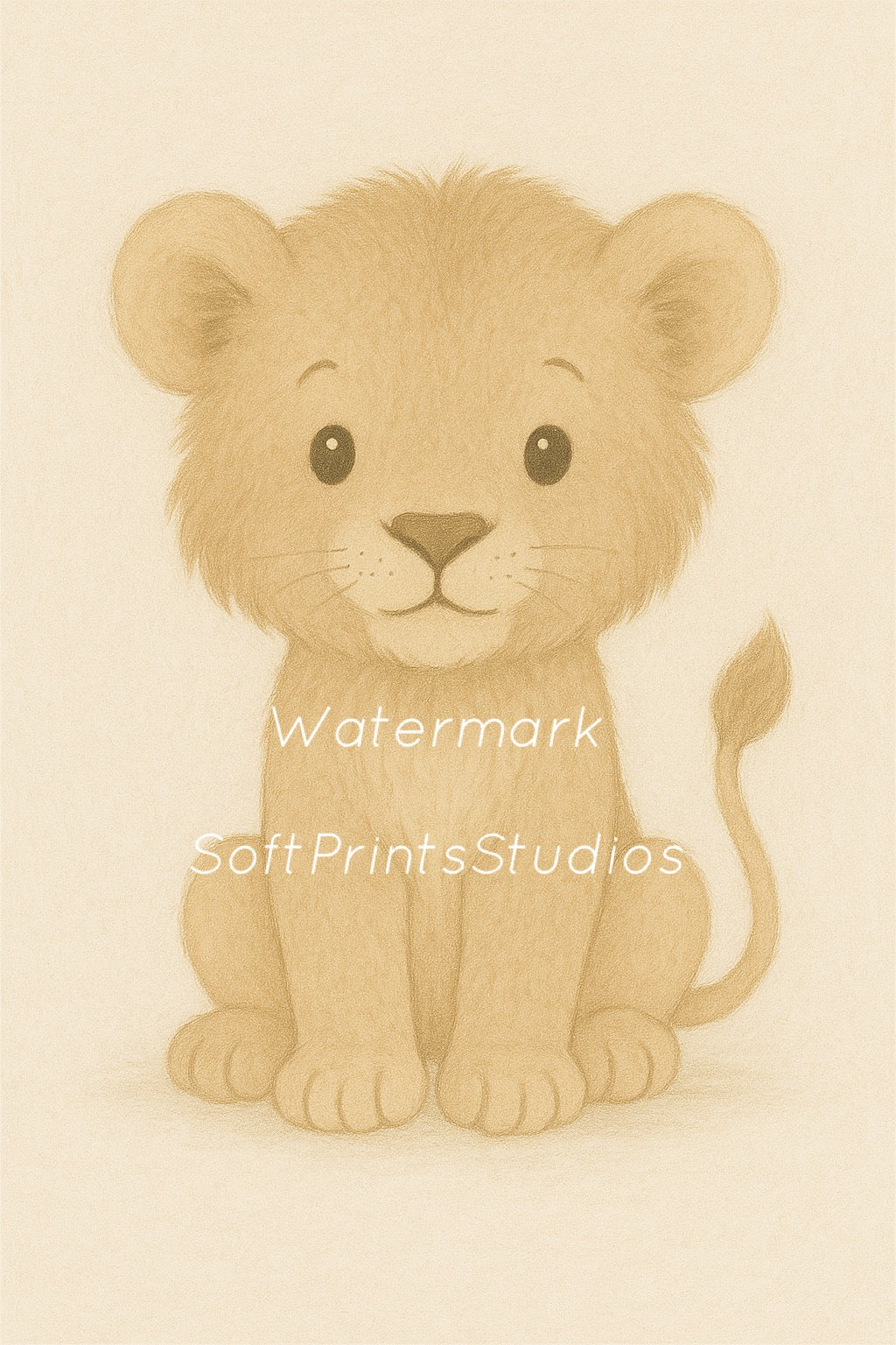 Baby lion nursery print