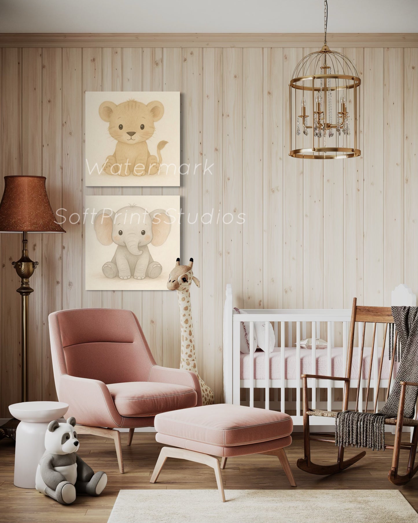 Baby elephant nursery wall art