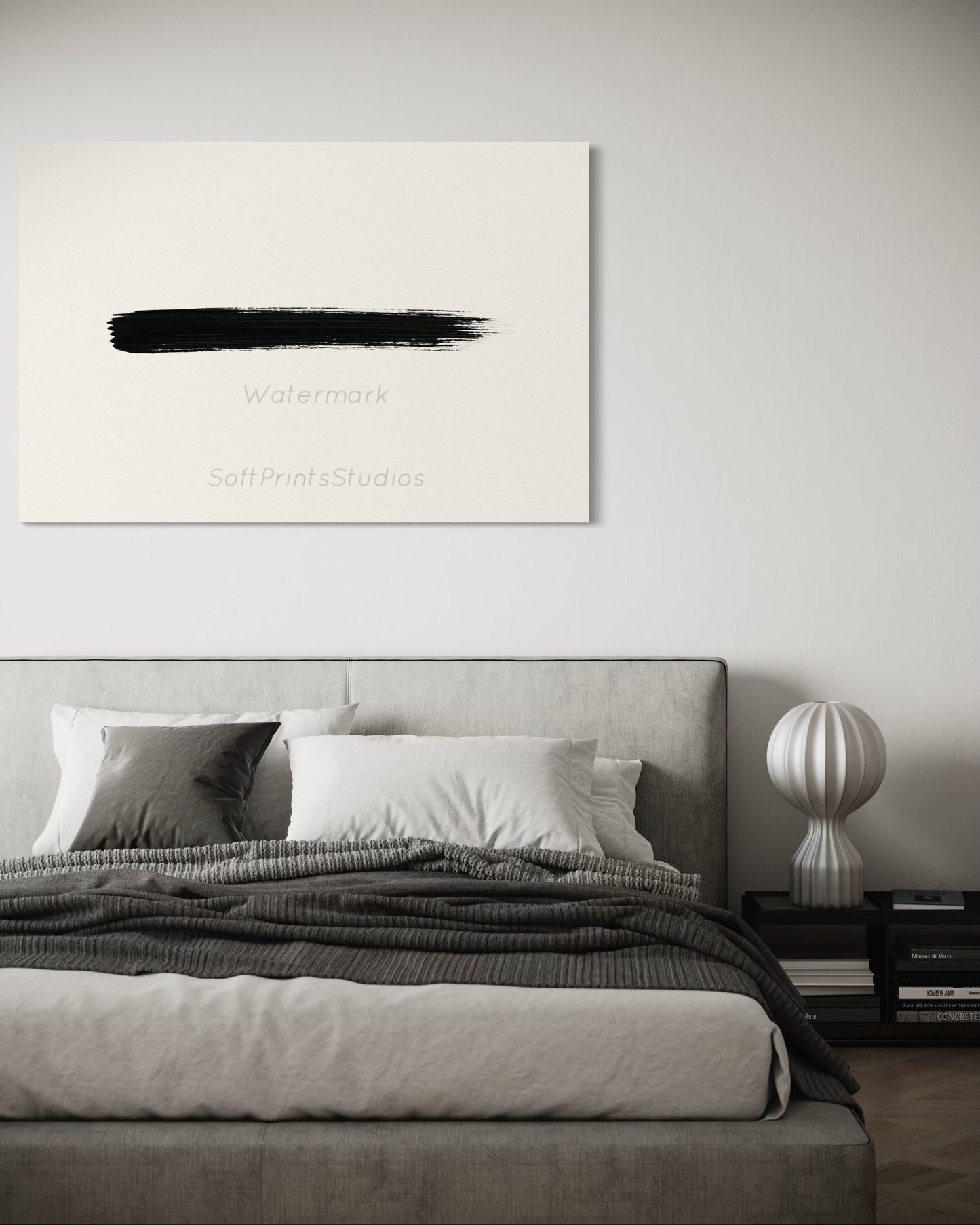 Black brushstroke contemporary wall art print