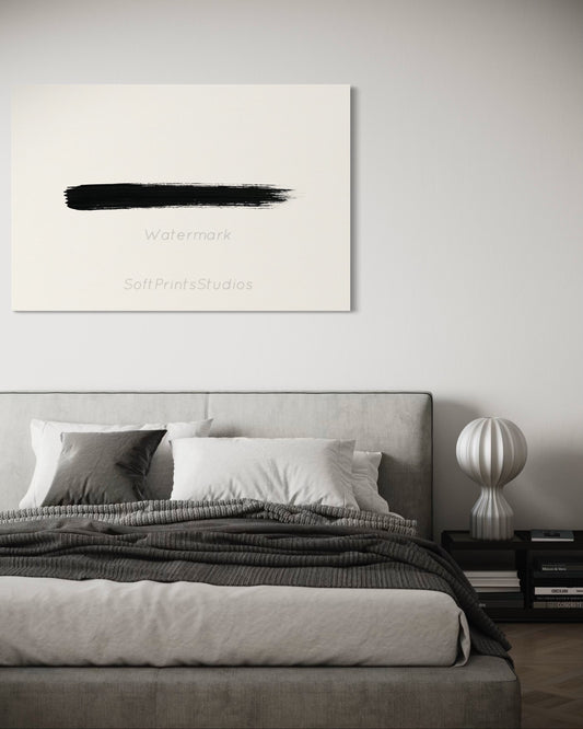 Black brushstroke contemporary wall art print