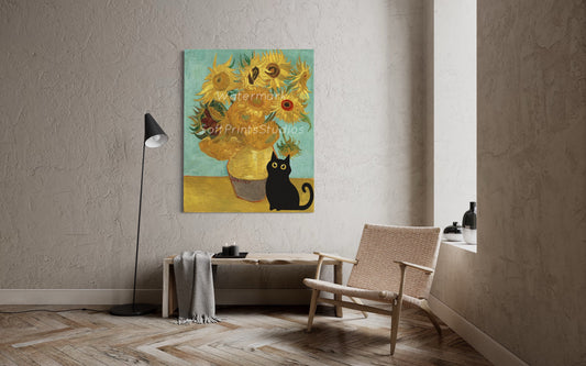 sunflower Cat print