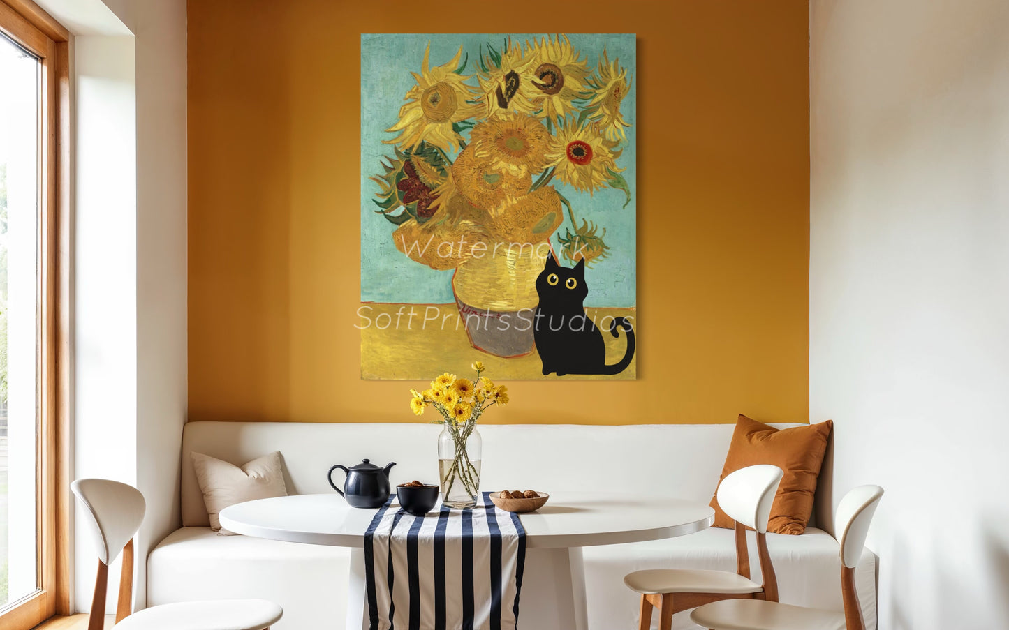 sunflower Cat print