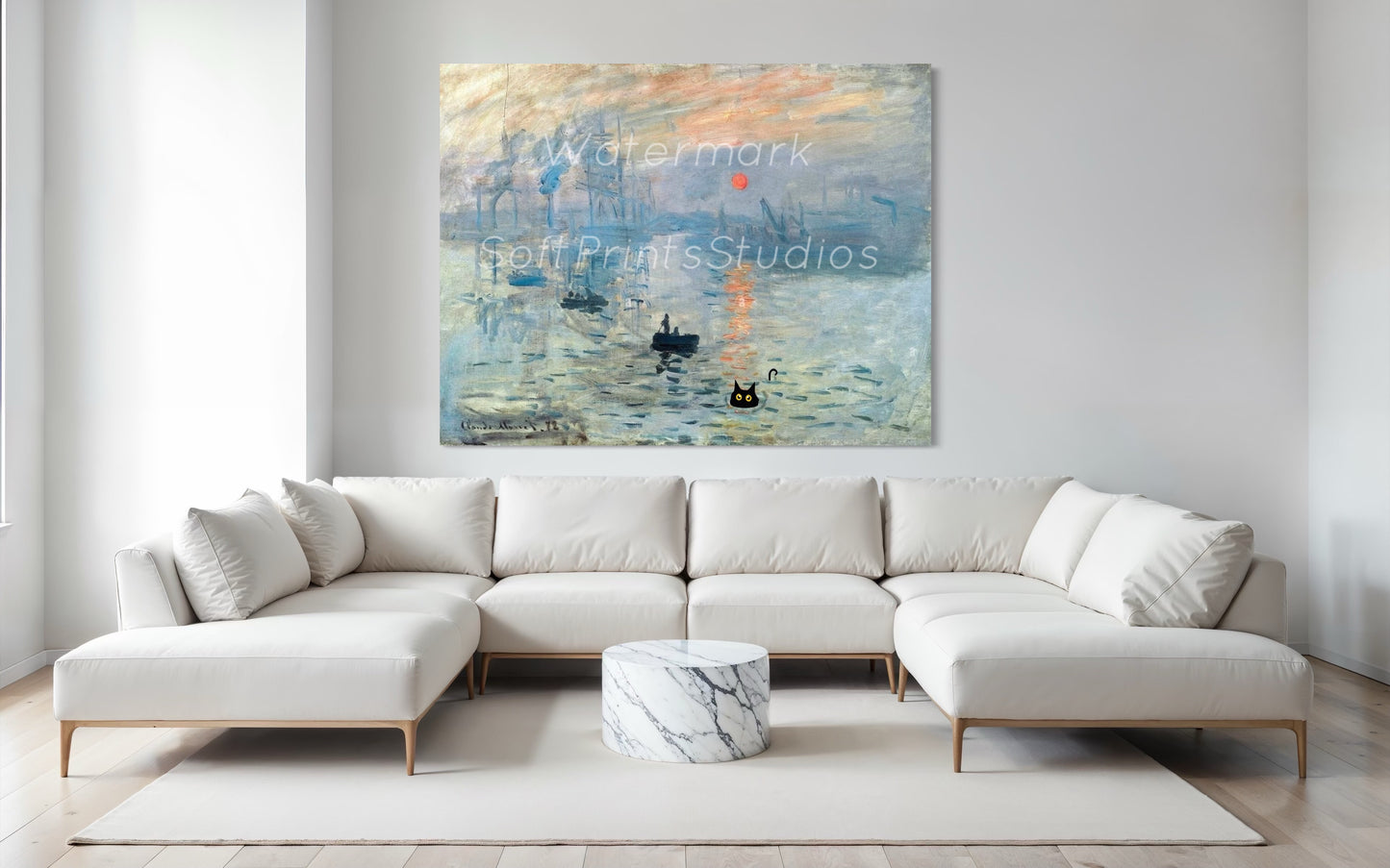 Famous black cat wall art print