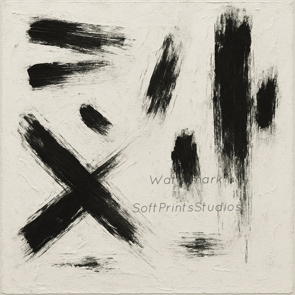 Modern abstract brushstroke wall art