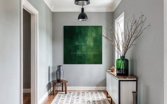 Abstract green textured wall art