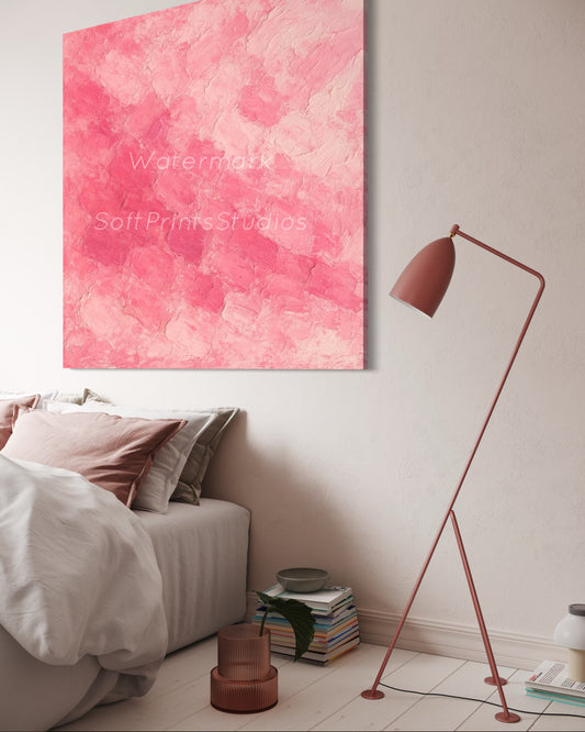 Textured pink abstract wall art