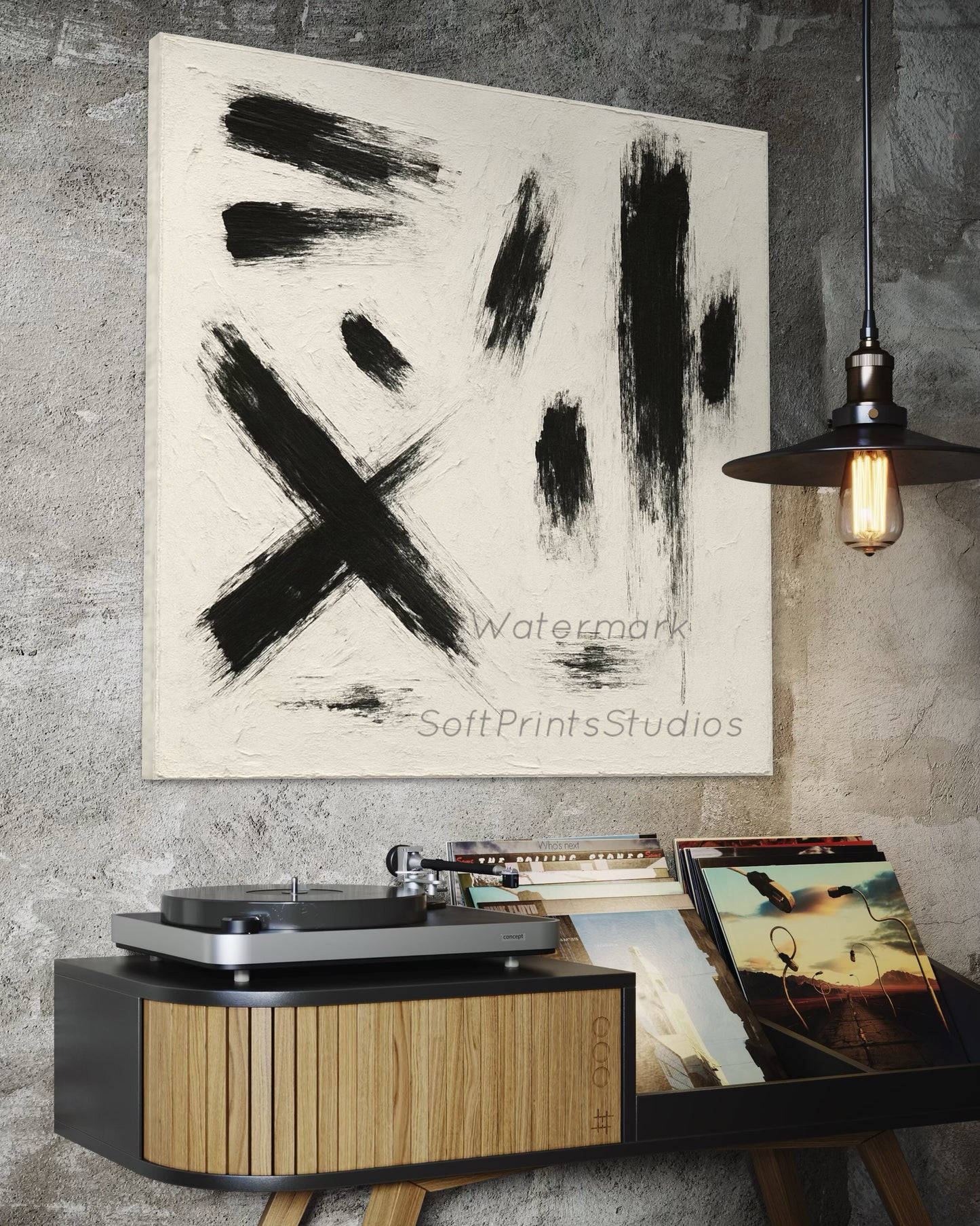 Modern abstract brushstroke wall art