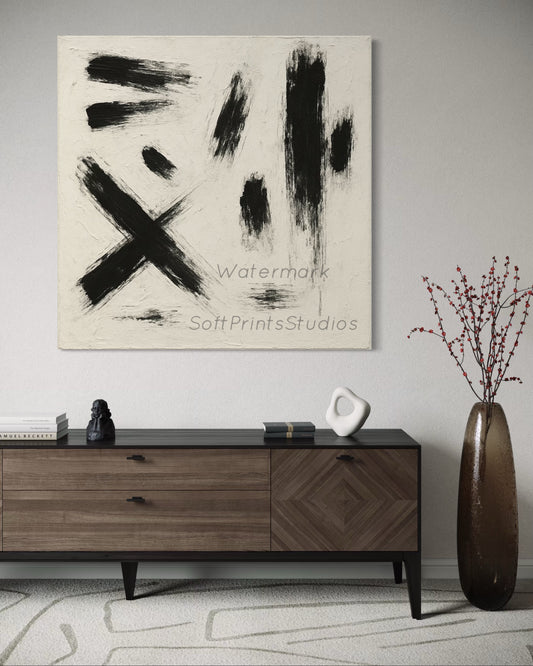 Modern abstract brushstroke wall art